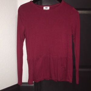 old navy super soft peplum long sleeve